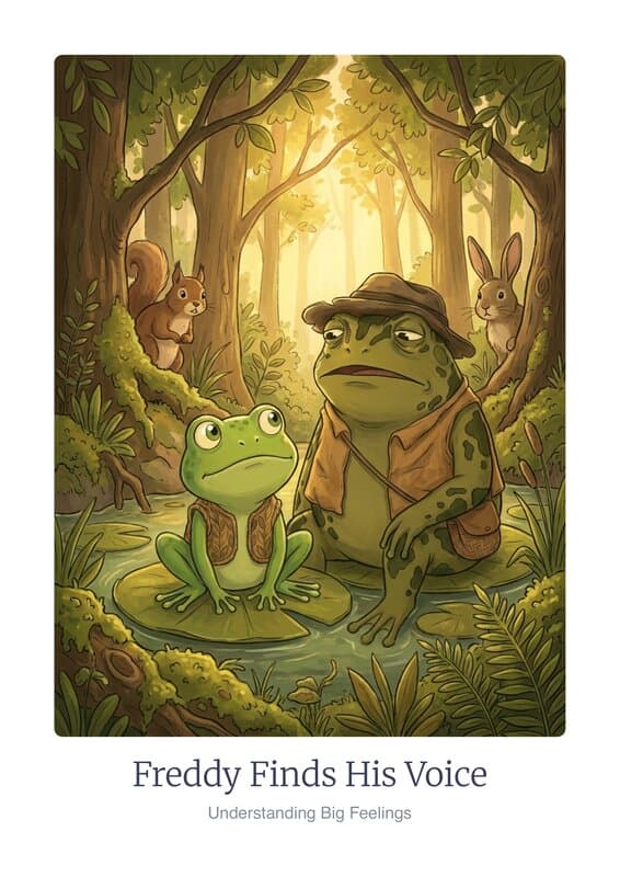 Freddy Trova La Sua Voce — copertina di libro di terapia illustrato